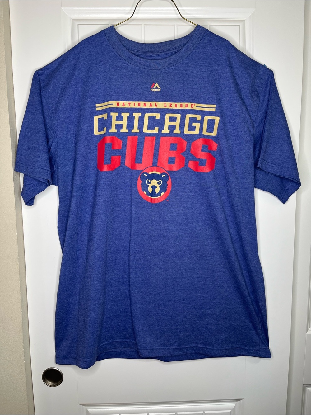 Chicago Cubs MLB Majestic Blue Short Sleeve T Shirt History Baseball Casual 2XL